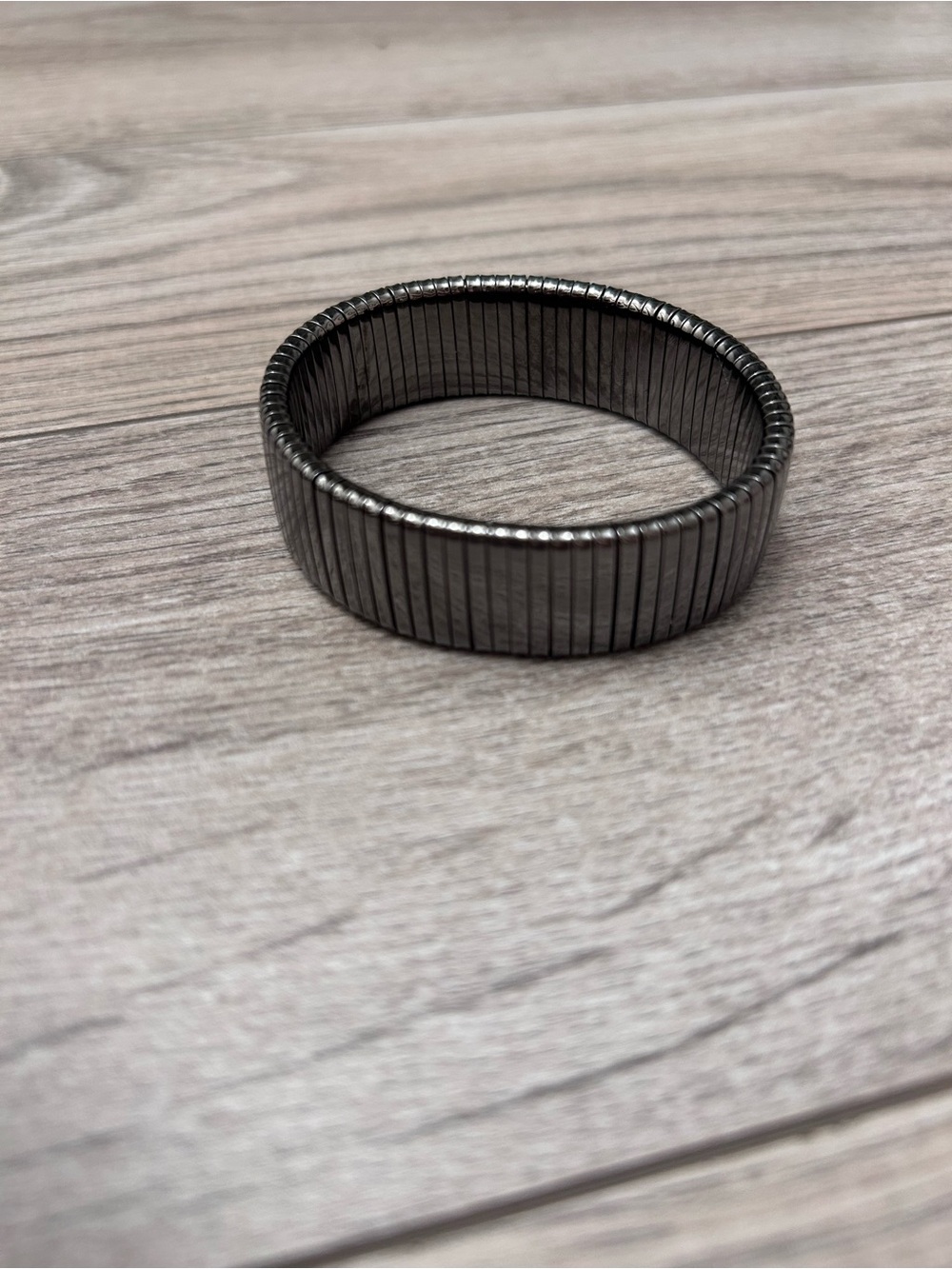 Janis Savitt Cobra Gunmetal Stretch Ribbed Bracelet
